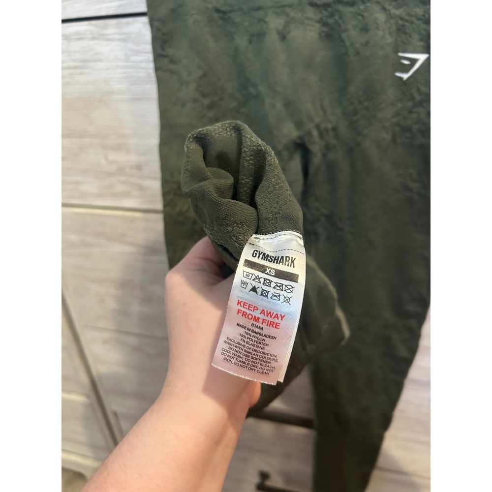 Gymshark Camo Seamless Leggings Womens XS Forest Green High Waisted - Picture 4 of 5